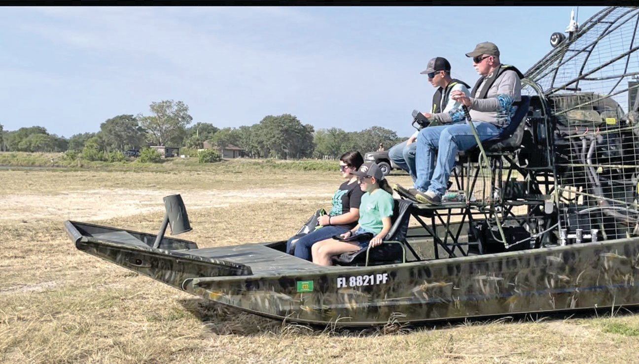 The Lake O Airboat Association gave the kids rides during the cleanup.